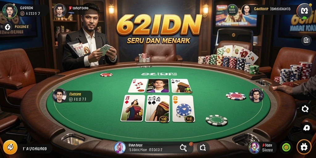 Screenshot gameplay Poker di 62IDN yang menarik dan seru.