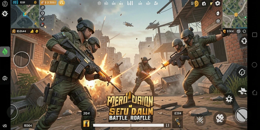 Gameplay seru di 8364 dengan pertempuran Battle Royale.