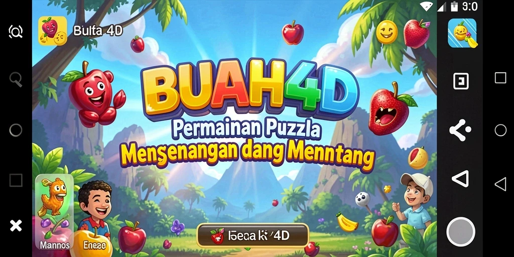 Tampilan gameplay utama BUAH4D menampilkan tantangan puzzle yang seru.