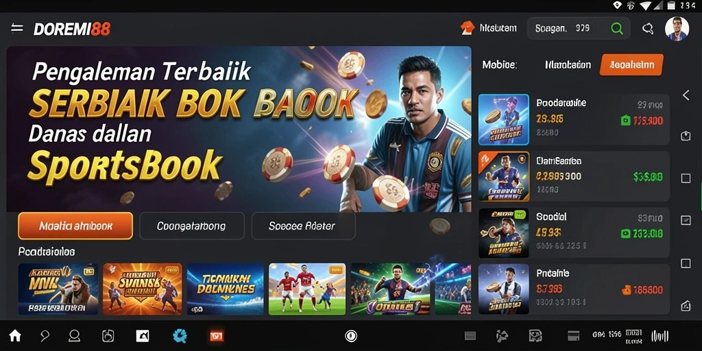 Screenshot DOREMI88 menunjukkan antarmuka sportsbook yang intuitif dan menarik.
