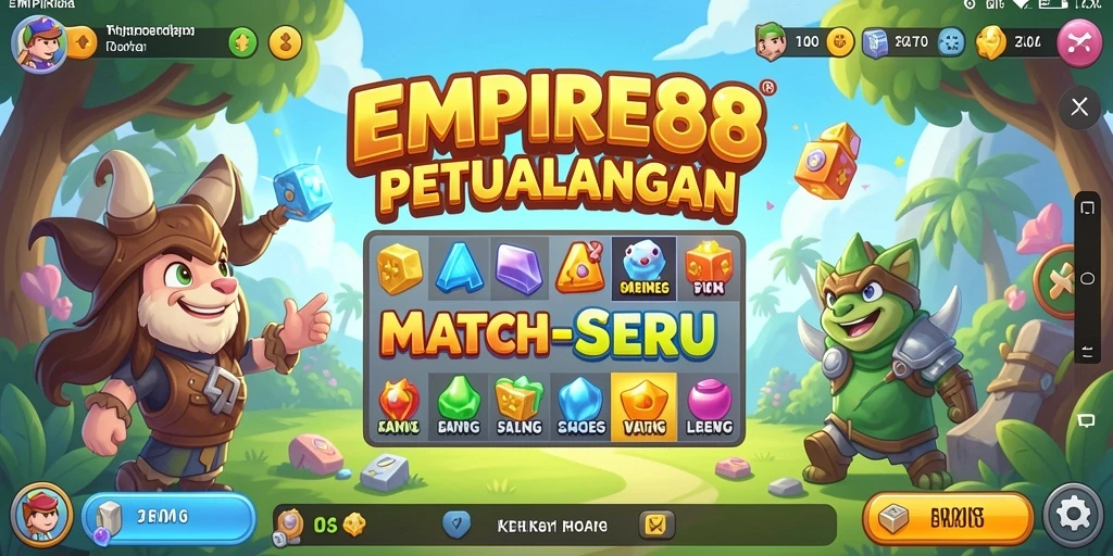 Gameplay seru EMPIRE88 dengan kombinasi permata berwarna.