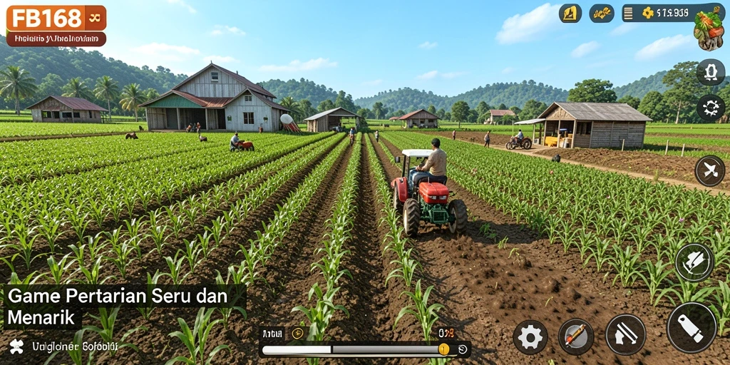 Screenshot gameplay FB168 menampilkan aktivitas pertanian yang menarik dan interaktif.
