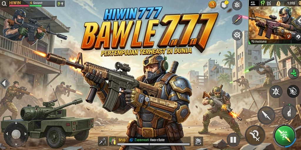 Screenshot gameplay HIWIN777 menampilkan aksi intens Battle Royale.