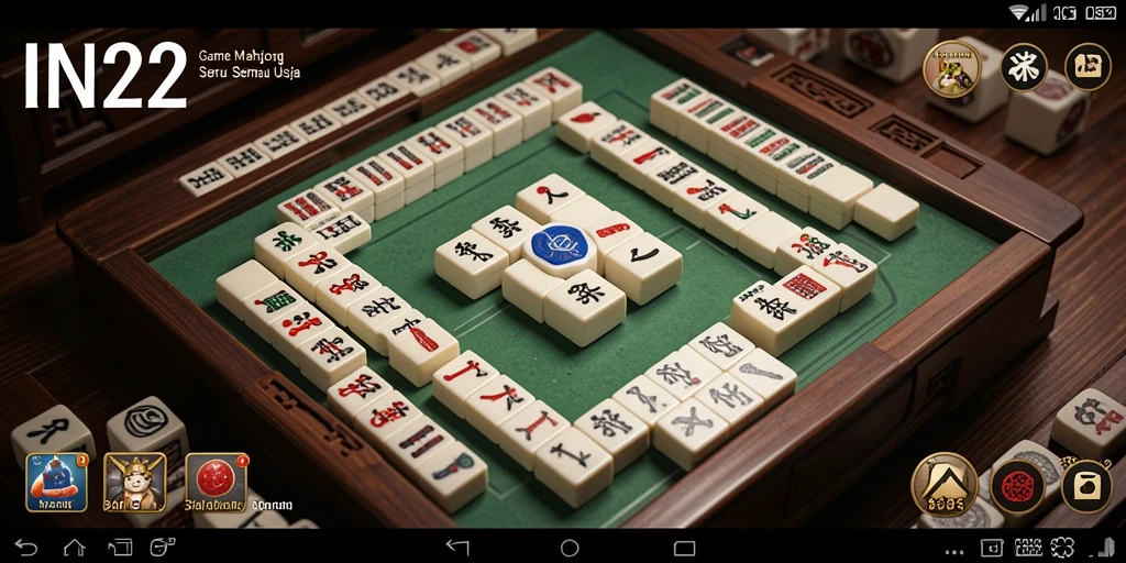 Tampilan gameplay seru dari IN22 yang penuh strategi Mahjong.