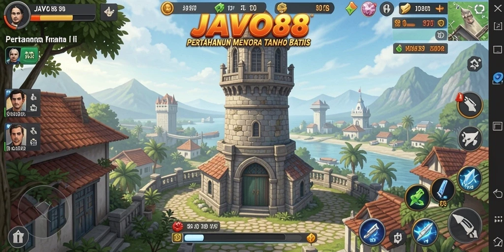 Tampilan menarik dari gameplay JAVO88 yang penuh aksi Tower Defense.