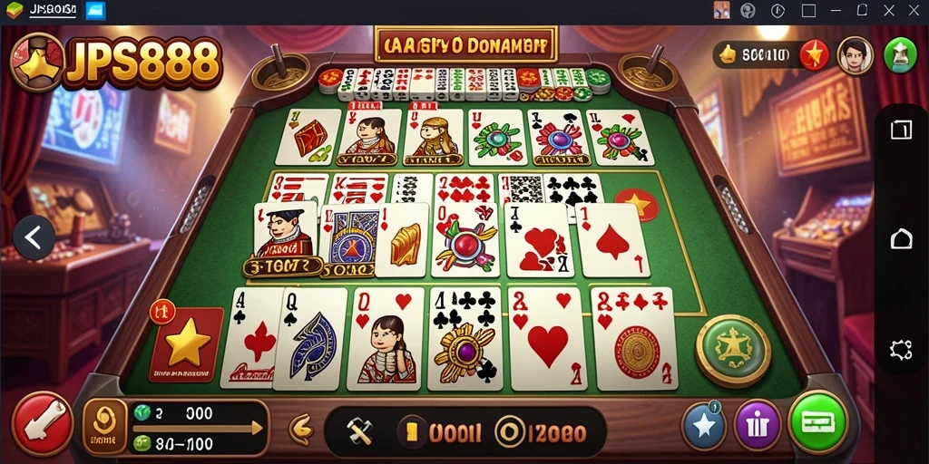 Screenshot JPS888 menampilkan gameplay Domino yang seru dan interaktif.
