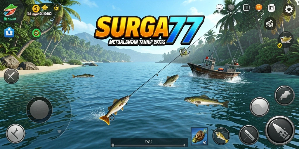 Gameplay SURGA77 yang seru dan menantang dalam memancing.