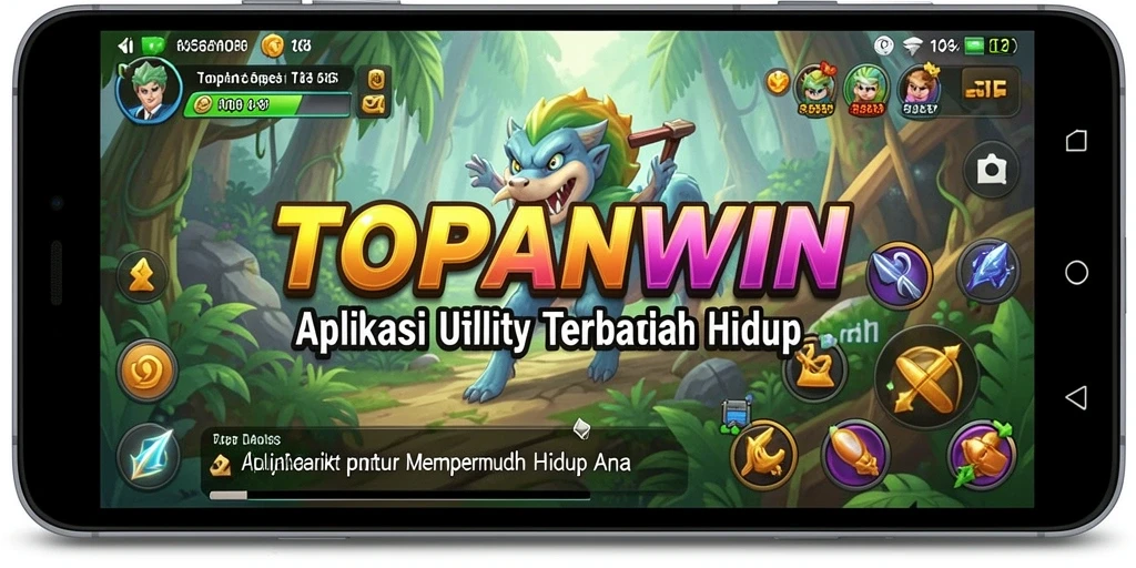 Tampilan intuitif dan menarik dari aplikasi TOPANWIN yang mempermudah penggunaan.