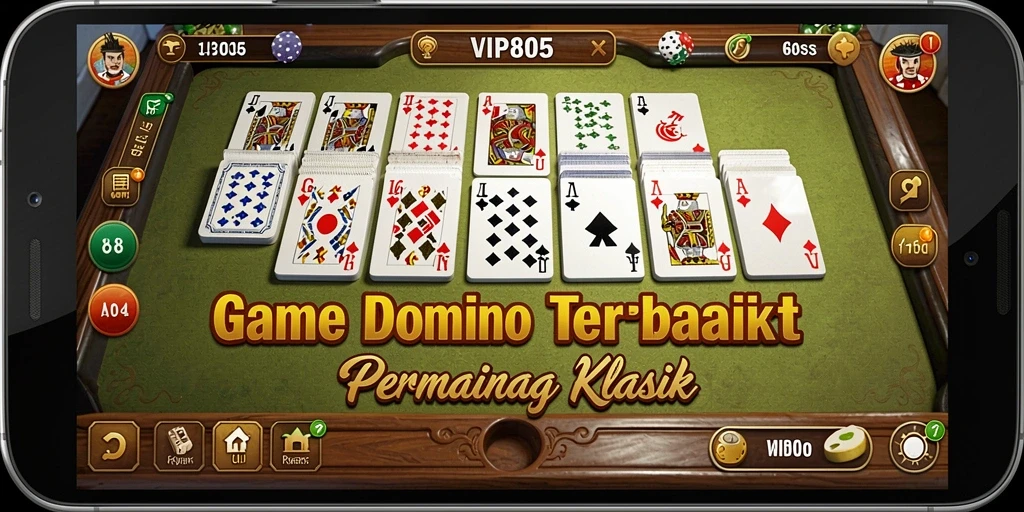 Tampilan gameplay seru di VIP805 dengan domino interaktif.